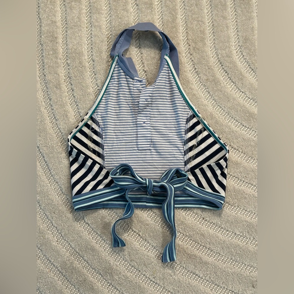 Vintage Y2K Ralph Lauren Polo Striped Cropped Halter Tie-Back Top - S/M - Picture 6 of 8